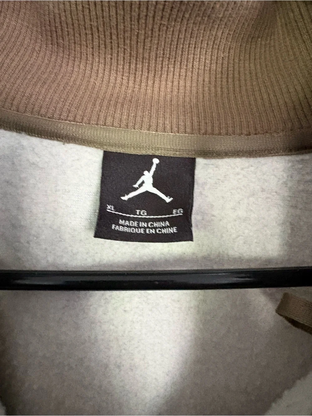 Jordan Men’s Zip-Up Heathered Tan Sweater Jacket